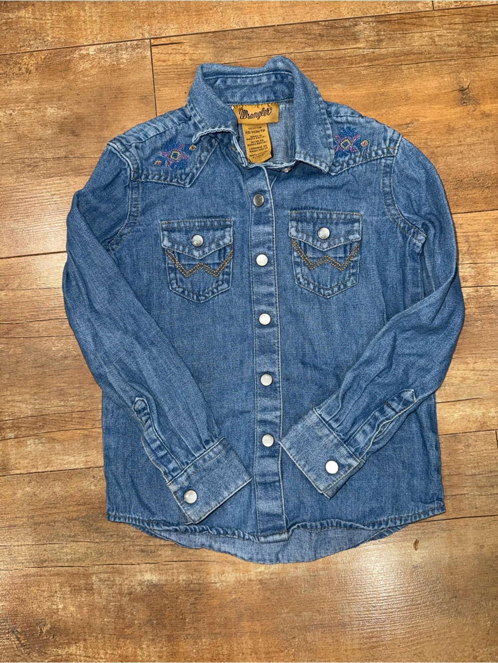 Girls XS Western Wrangler Pearl Snap